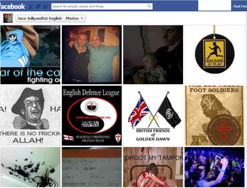Middle Picture Next to an EDL Poster is 'British Friends Of Golden Dawn'  (underneath that is a good example of how some of these pricks view women).