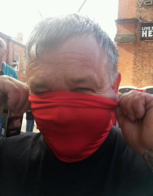 Joker - Bayliss masks up in Portsmouth on route to Brighton