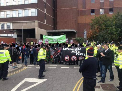 Antifascists in Burton.